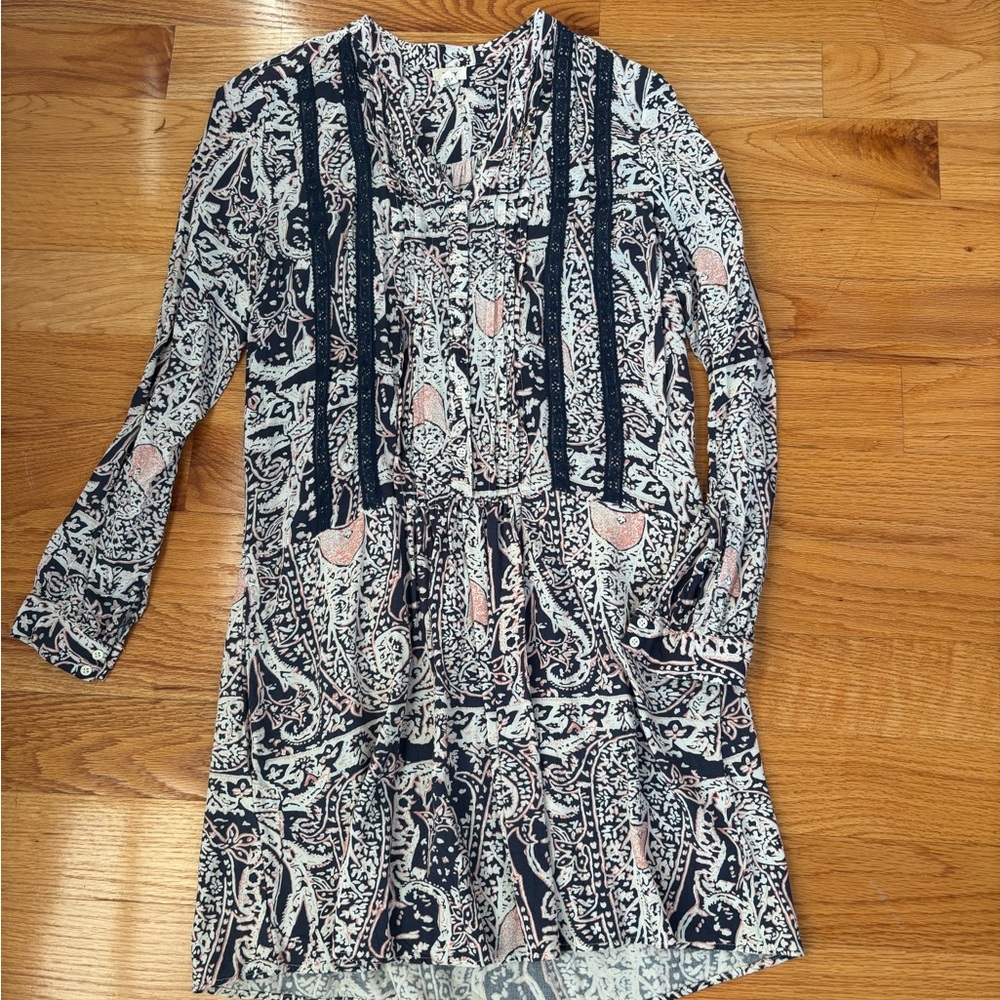 Tiny Paisley Long Sleeve Dress